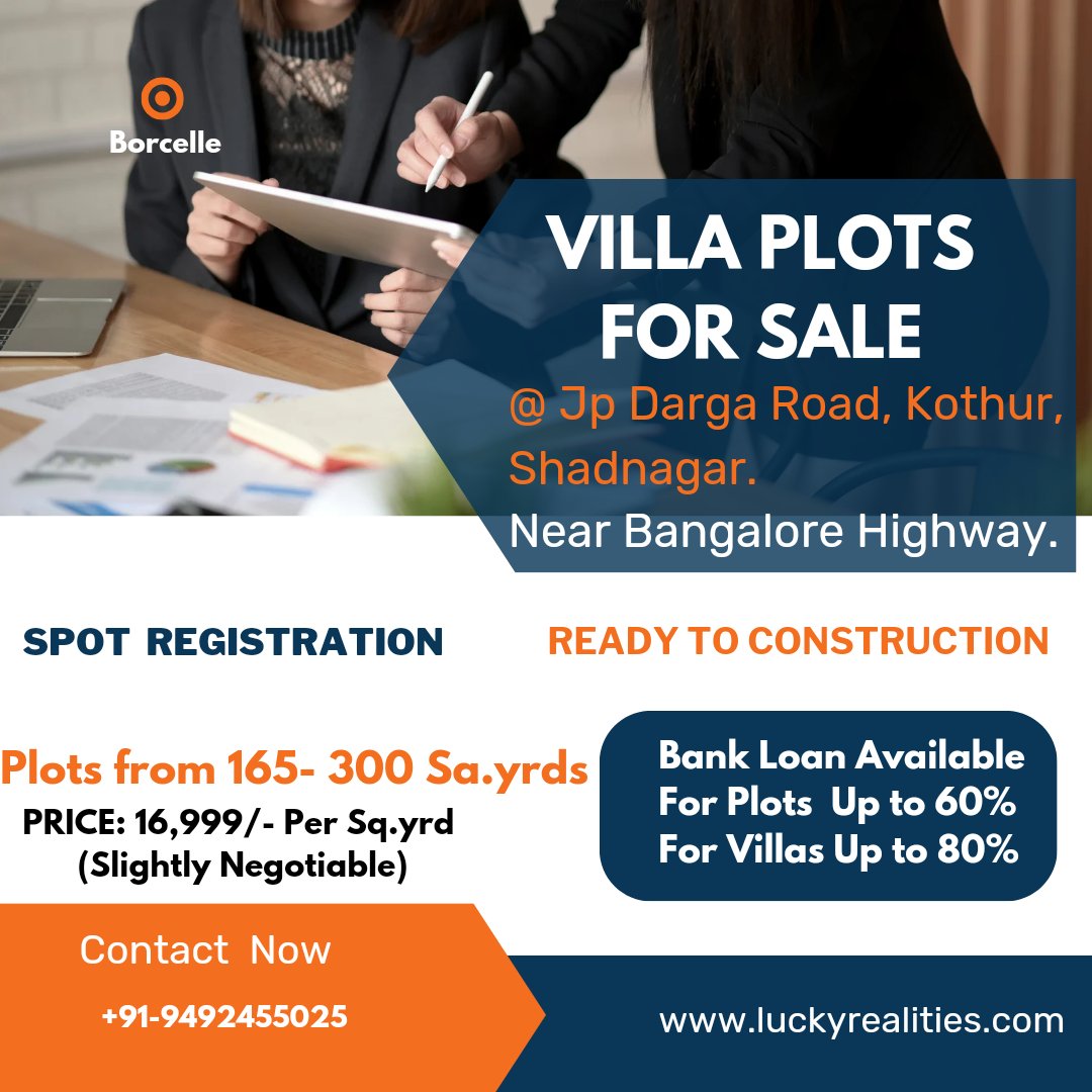 luckyrealties58's tweet image. Premium Villa Plots For Sale in Kothur, Shadnagar.
HMDA &amp;amp; RERA APPROVED.

#hmdalayout 
#hmdaplots 
#approved 
#layout