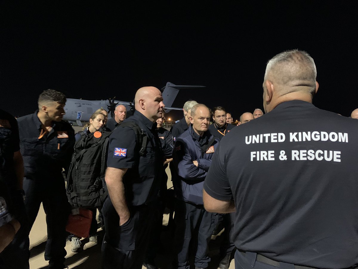 Deeply saddened by the devastation in the High Atlas region. My deepest condolences to our Moroccan friends.

The UK 🇬🇧 is honoured to support  Morocco’s 🇲🇦 rescue efforts with arrival in Marrakech last night  of <a href="/UK_ISAR_TEAM/">UK ISAR</a> in two British Aircraft.