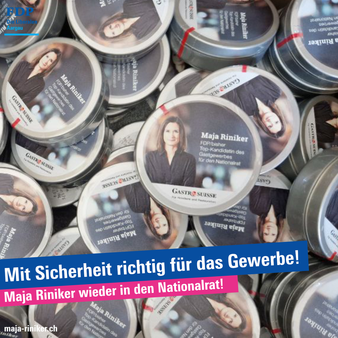 Maja Riniker (@majariniker) on Twitter photo Ich setze mich dafür ein, dass das Gewerbe nach Corona wieder Aufschwung bekommt!
#WahlCH23
<a href="/GastroSuisseCH/">GastroSuisse</a> Ich setze mich dafür ein, dass das Gewerbe nach Corona wieder Aufschwung bekommt!
#WahlCH23
<a href="/GastroSuisseCH/">GastroSuisse</a>