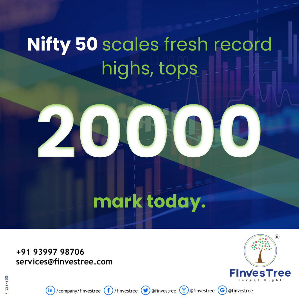 finvestree's tweet photo. G20 Impact: Nifty Hits 20,000, What's Next?
The Nifty 50 index on September 11 hit a record high of 20,000 points for the first time ever, driven by optimism around India's leadership at the G20 summit.
#nifty50 #stockmarket #indianstockmarket #finvestree https://t.co/zBvcOBzDNk