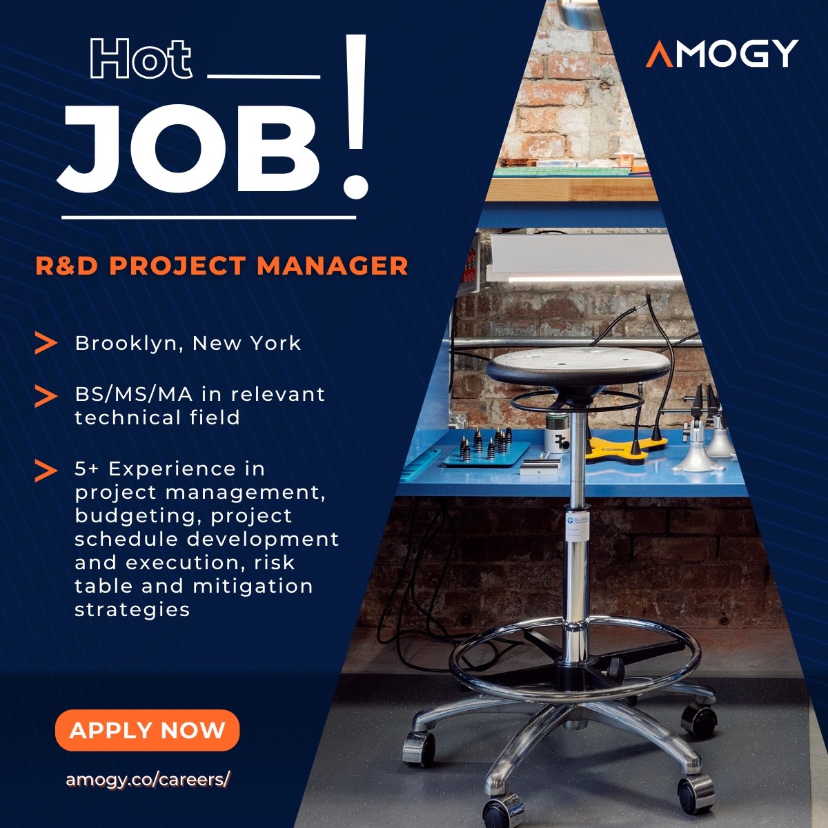 amogyinc's tweet photo. Amogy's #HotJob ๐ฅ of the week! We are looking for an R&D Project Manager to join our R&D team.
๐ For more info & to apply: https://t.co/D0AoBtbvUN
#Amogy #AmogyHotJob #ProjectManagement #ClimateJobs #CleanTechJobs #CleanEnergyJobs https://t.co/5tzLQSfRHa