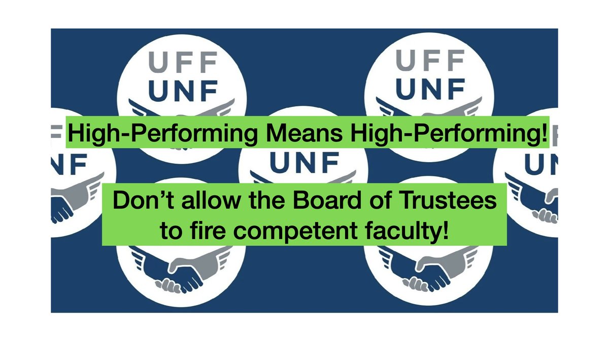 Imagine getting straight A's every semester and then finding out you failed at graduation. This is what the board of trustees is trying to do to faculty at University of North Florida. We wont stand for it! Save Education. Sign the petition here: change.org/p/protect-unf-…