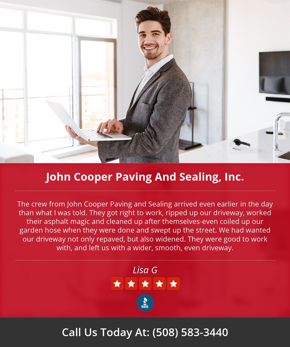 Cooperpaving's tweet image. 5 Star: Lisa G. "..." bbb.org/boston/busines…