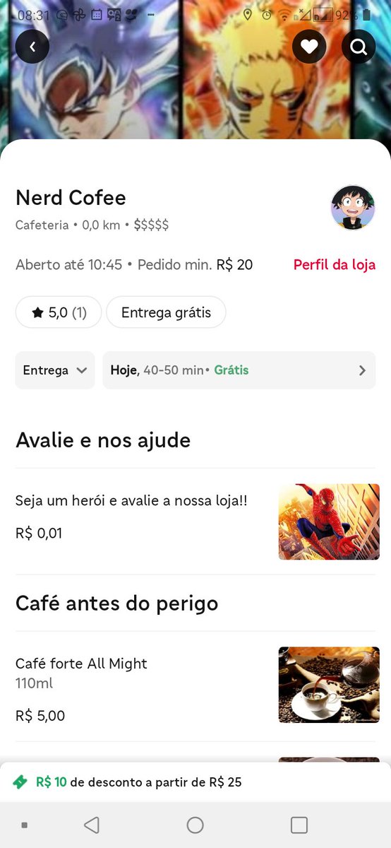 matiasgustavo00's tweet image. Finalmente consegui fazer minha loja se destacar no ifood!!
Vamis ver se agora vai!!
#NerdCoffee