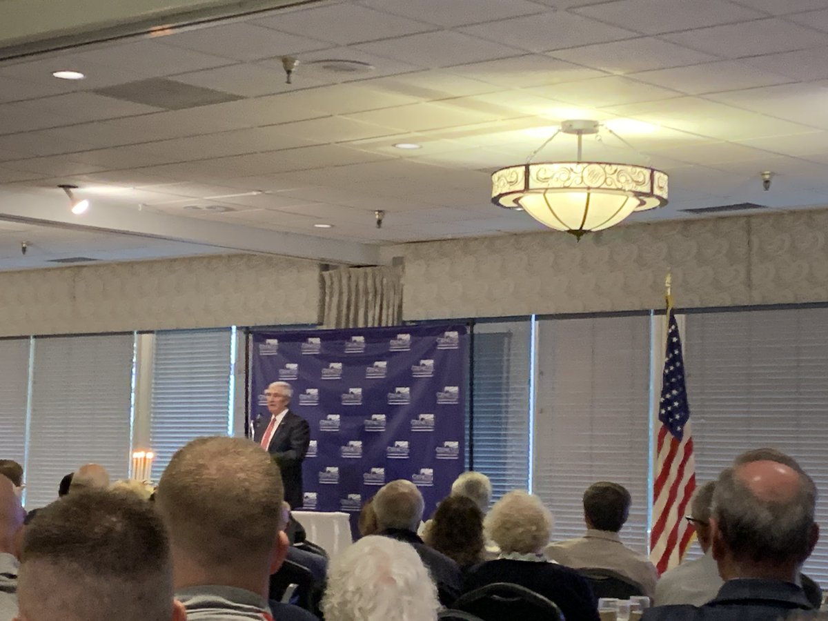 WKTV's tweet photo. Andrew Card, Deputy Chief of Staff for Pres. George W. Bush sharing the story of him informing the President about the attacks of 9/11. Hear his amazing account from this morning’s Genesis Group Remembrance breakfast later today on NewsChannel 2 at Noon. https://t.co/0TyVWTYGr5