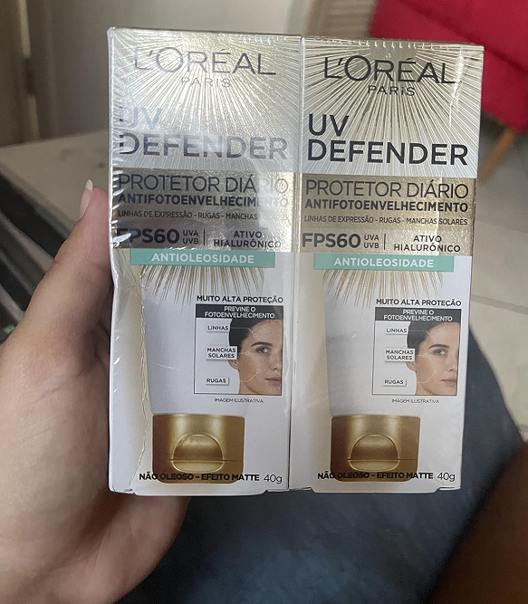 Kit Protetor Solar Facial L’Oréal Paris UV Defender Antioleosidade FPS60, 40G