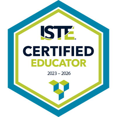 I am officially an ISTE Certified Educator! This process has allowed me to reflect on my current practices and plan ways to incorporate impactful edtech in the classroom.

I am excited to join this community of almost 2K educators worldwide.
#ISTECert @isteofficial <a href="/atilamrac/">Carmalita Seitz</a>