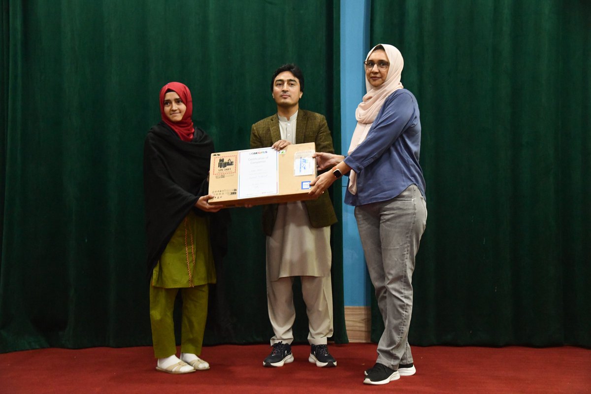 CodeGirlsKhi's tweet photo. Graduation Ceremony for @CodeGirlsKhi Skardu Cohort 1 happened on 09-09-23.

Top 5 achievers were awarded with laptops:
Arifa Batool @ 95.7%
Fizza Bano @ 93.3%
Sara Ibrahim @ 91.4%
Nazia Batool @ 89.2%
Narmin Zehra @ 89.1%

@shamimrajani @FaizaYousuf @Hasnainwalji https://t.co/LpWQNeYndm