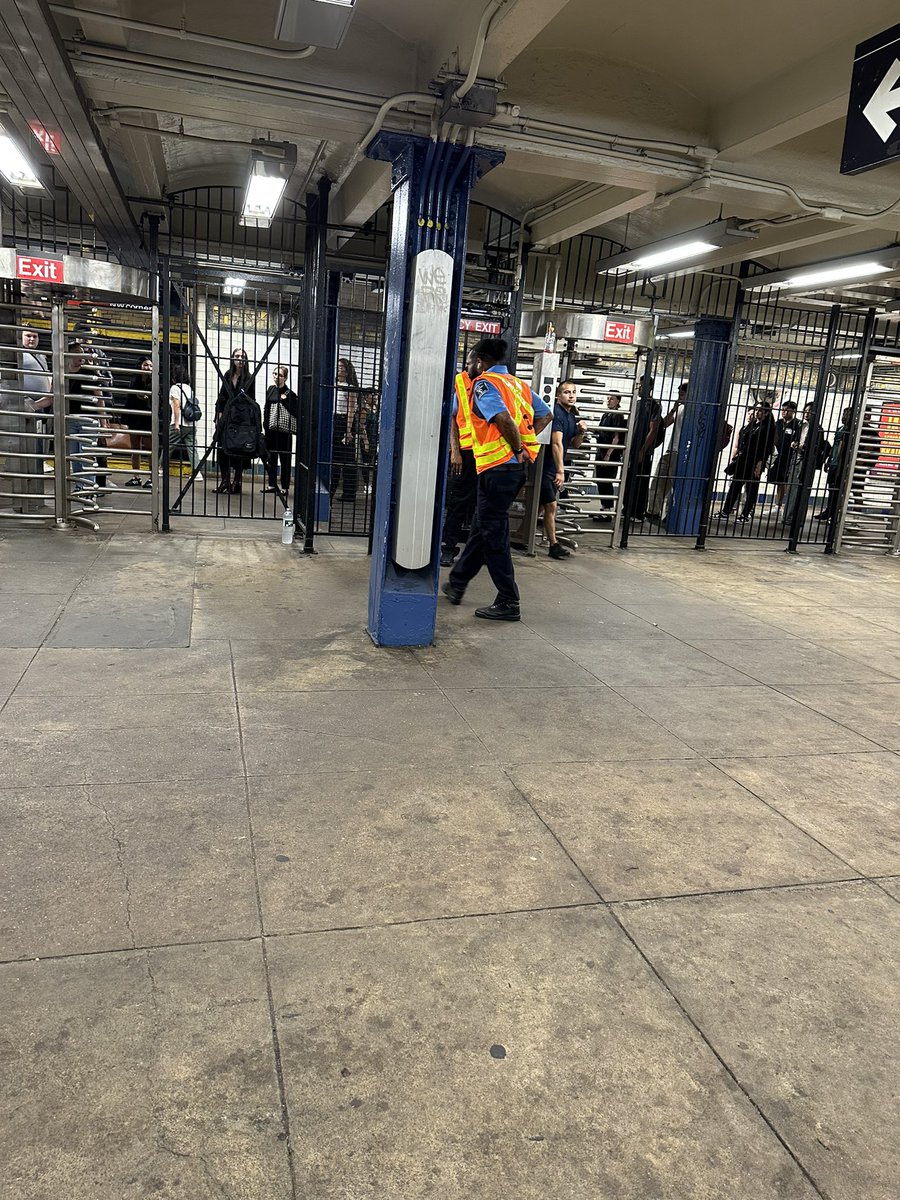 UncleSteepen's tweet photo. I love missing a train because of TURNSTILE LINES. @MTA get it together. Is this what the fare hike was for? 

#fuckyour290 https://t.co/qAnuNZ1nVf