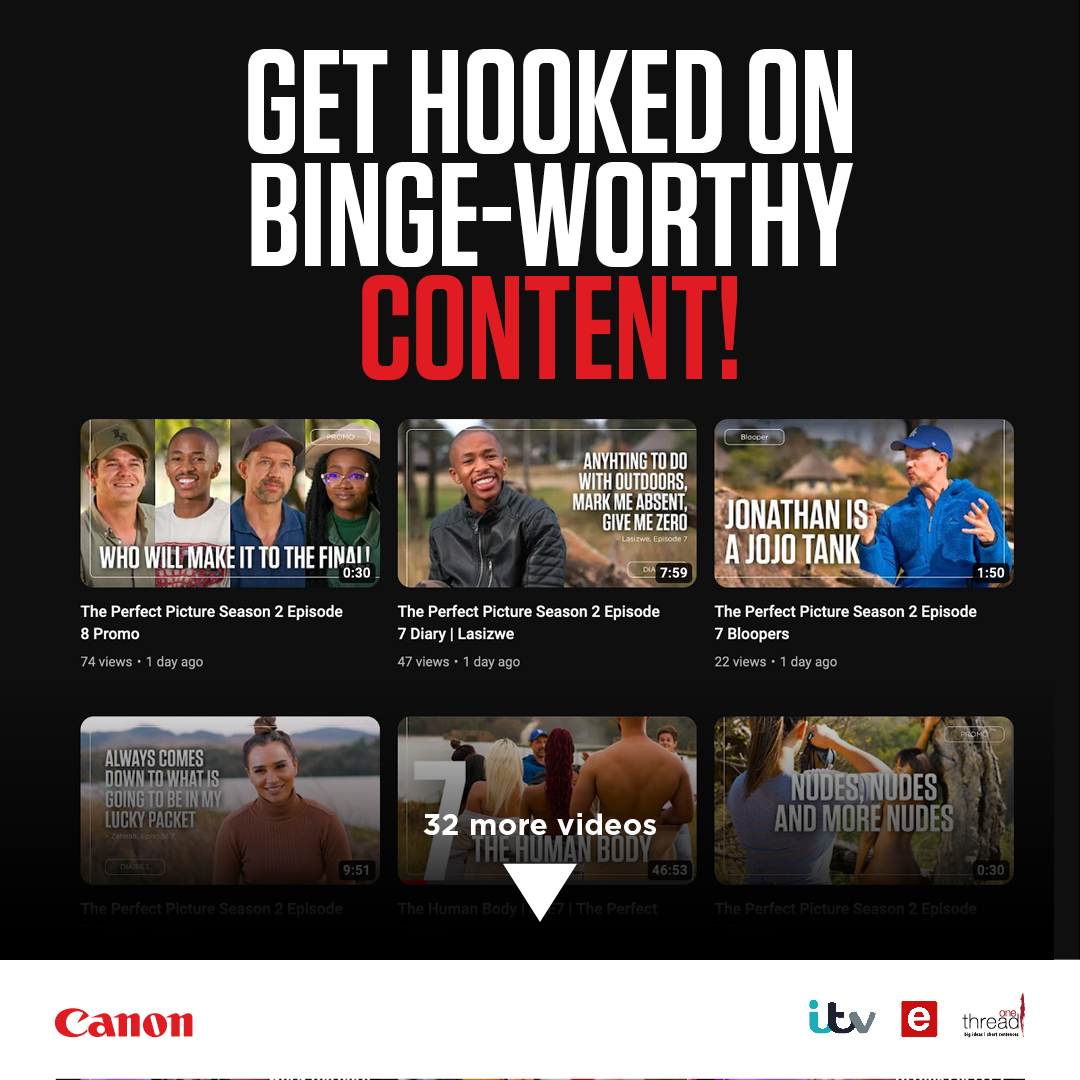 CanonRSA's tweet photo. 📷🌟 Get ready to dive into a world of captivating content on The Perfect Picture's YouTube channel! 🎥Join the craze and experience binge-worthy episodes that will hook you from the very first frame. Trust us, one episode is all it takes! ​
#ThePerfectPicture #BingeWorthyContent https://t.co/N8jUsGhg4W