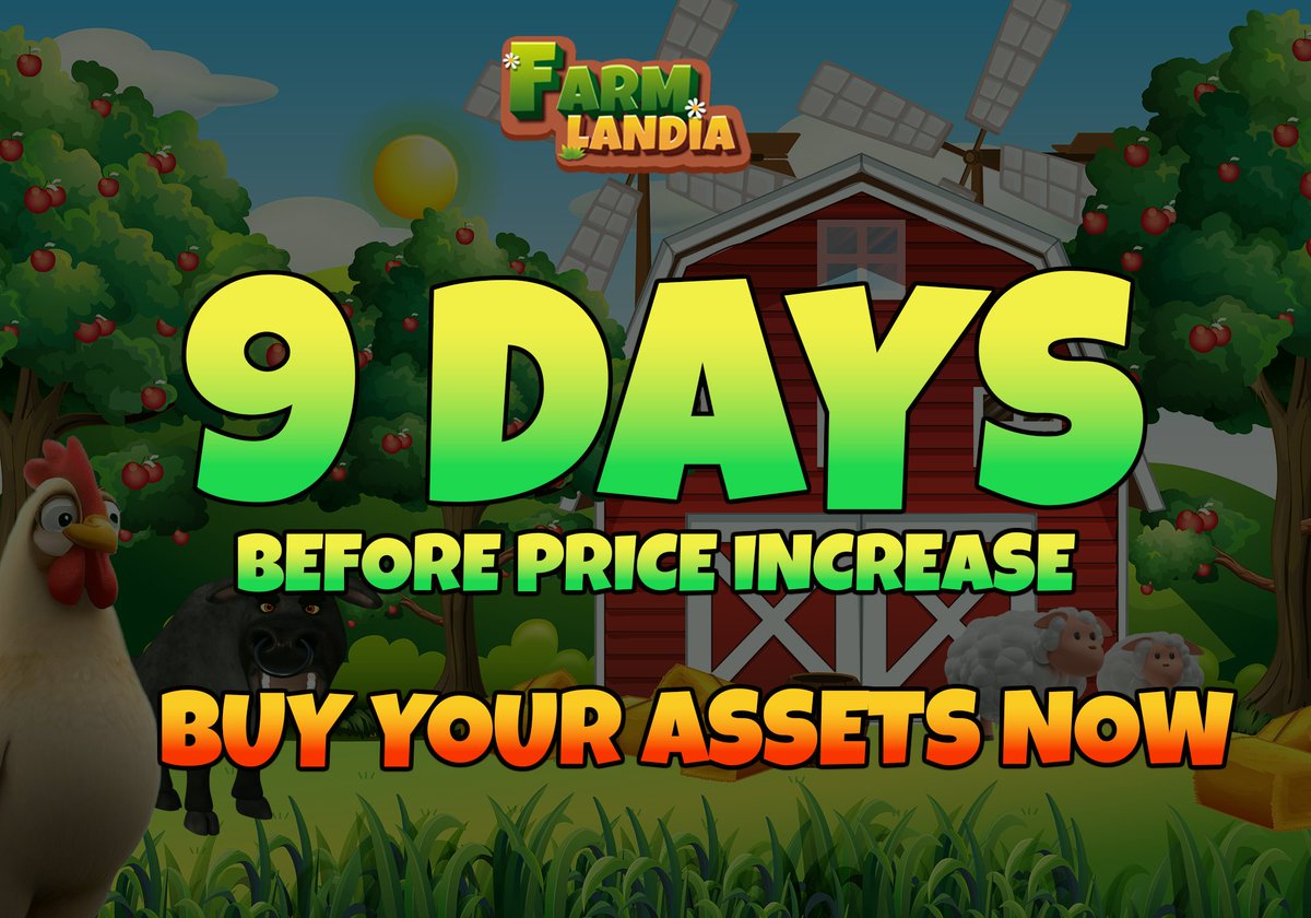 📢 We're excited to inform you that there are less than 9 days remaining before the upcoming price increase. The good news is, there are no more restrictions on land and townhall expansion, allowing you to maximize your farm assets like never before. 🌾🚜🌟