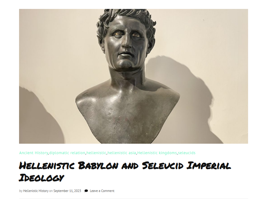 HellenisticPod's tweet photo. I wrote an article for https://t.co/GHRpoY2c3B (@HellenisticHist) on Hellenistic Babylonia!
 
Babylon remained important under the Seleucid dynasty, who accommodated to local customs and practices of kingship to strengthen their own imperial ideology. 

https://t.co/lykicvF82J https://t.co/8hruVDeqJ8