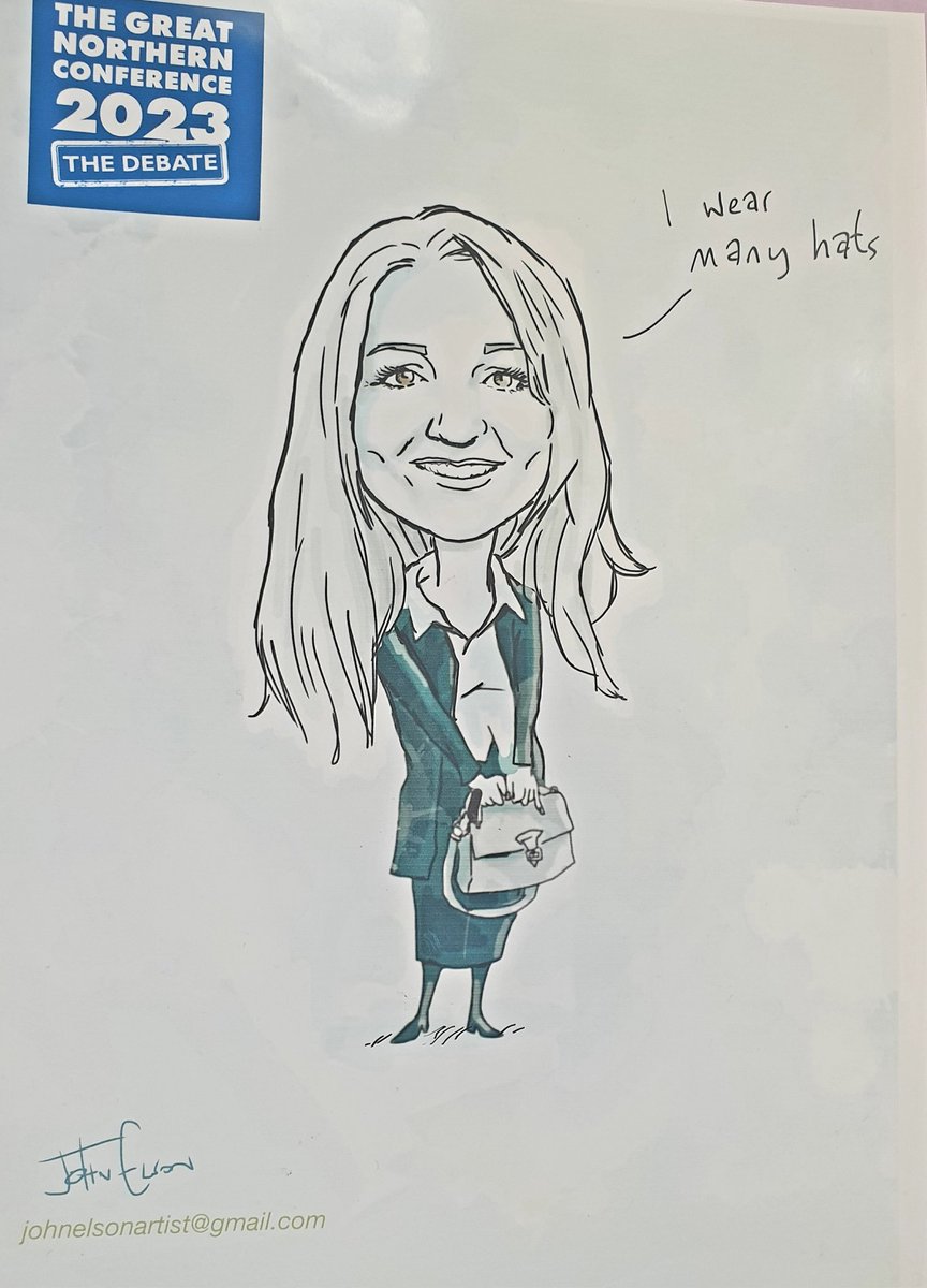 This is a first! Live caricature at The Great Northern Conference #ONENORTH by the wonderful @JElsonCartoons Haha made me laugh a lot!