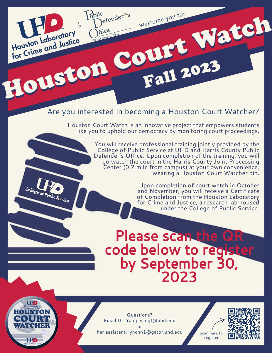 UHDHoustonLabCJ's tweet photo. Please scan the QR code below and register by 9/30/2023☺️The program welcomes UHD students from all disciplines and non-UHD community members! Special thanks go to Dr. Schwartz @uhdcpsdean , Dean of the College of Public Service, for your unwavering support! https://t.co/umJkDfJ0oc