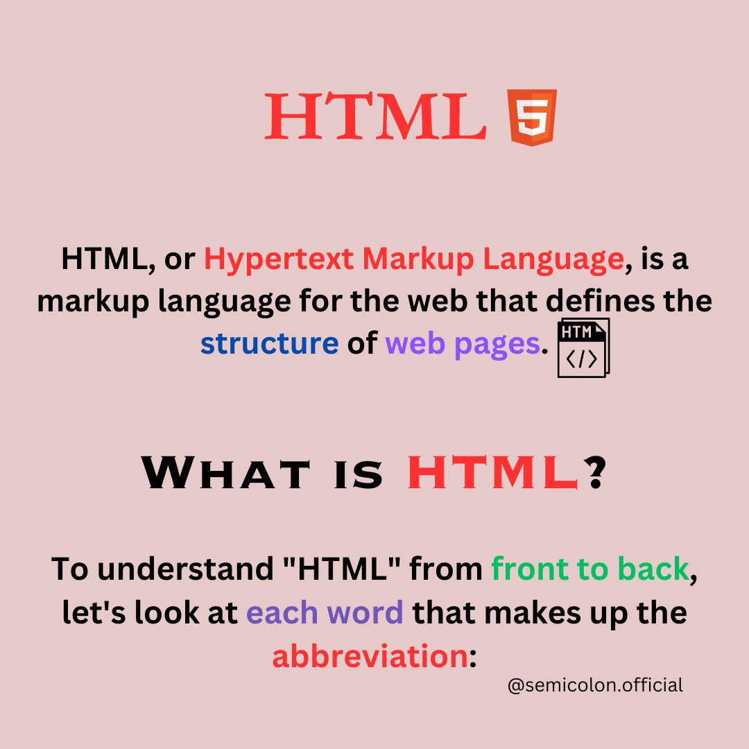 semicolon0ff's tweet image. HTML
.
 @semicolon0ff 
.
#html #whatishtml #semicolon #coding