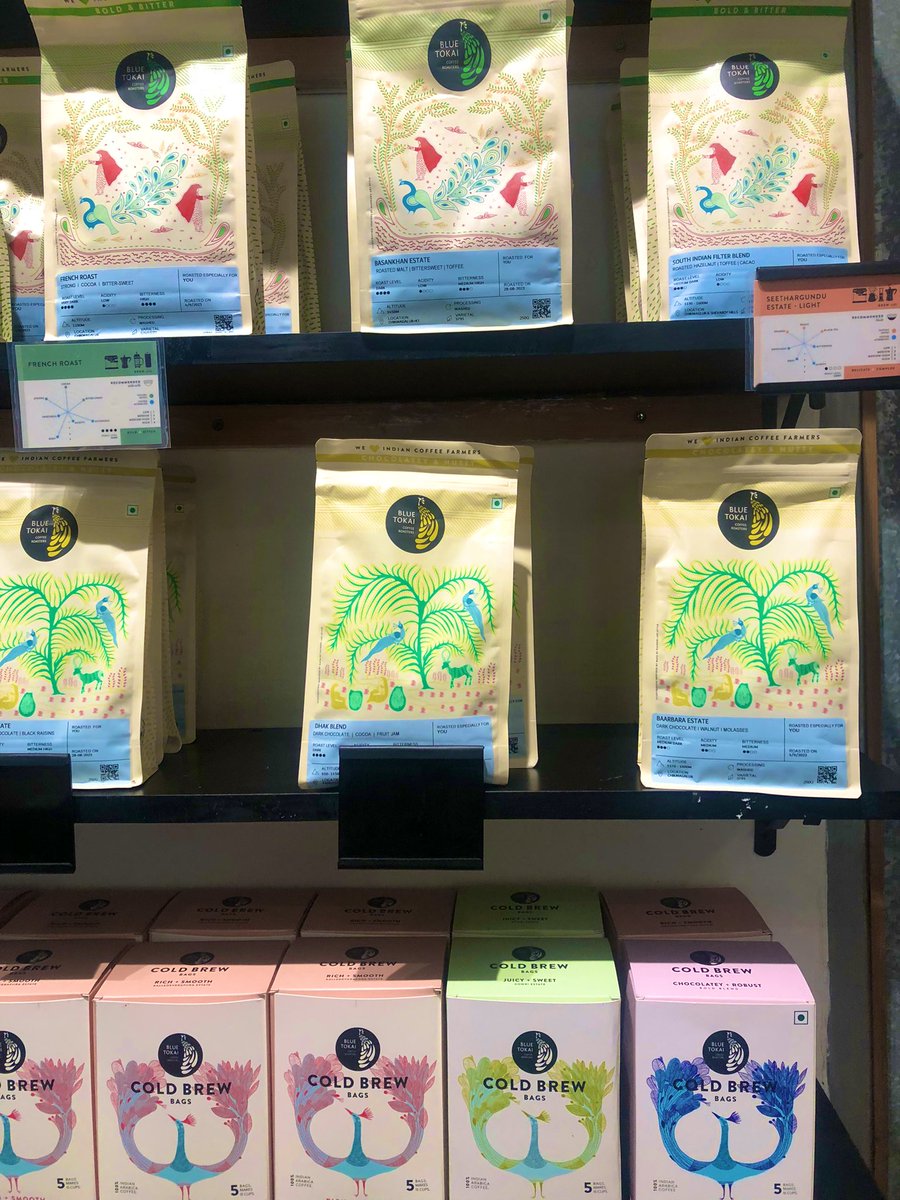 maihatta's tweet photo. < BLUE TOKAI COFFEE>好きな方がいましたら、ブルートーカイのおすすめのコーヒー豆の種類を教えてください!1)酸味が少ないコーヒーと2)酸味のあるコーヒーのどちらも探しているのでおすすめあれば知りたいです✨最近パッケージが変更され、カラフルで可愛くなってた!
#indialife #gurugaon https://t.co/AvbFeVd0Tk