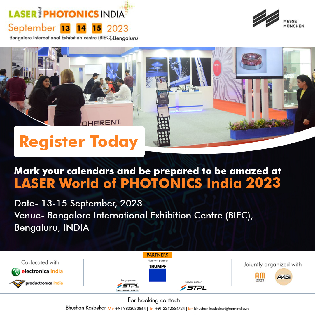 LWOPIndia's tweet photo. Join us for the most awaited event, Laser World of PHOTONICS INDIA 2023.

We are now close to witnessing the grand spectacle of innovation &amp; discovery.

Register Today- https://t.co/4i2YQyXfPT

 #LaserWorldofPhotonicsIndia #conference #conference2023 #technology #technologytrends https://t.co/sMHlPnzpim