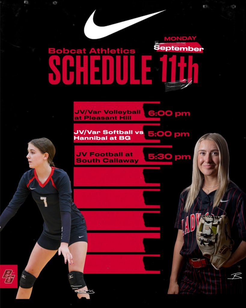 Monday High School Sports Events
Good Luck