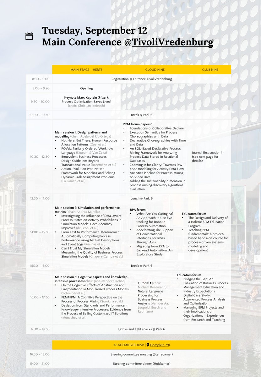 Good morning from #BPM2023!  Check out today's conference program: