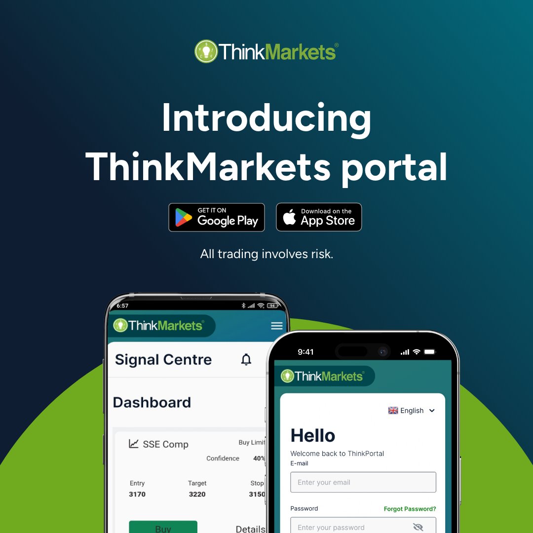 Introducing ThinkMarkets Portal, our account management mobile app. Manage your trading accounts, fund easily, and access trading reports on the go. 

Download now!

Play Store: play.google.com/store/apps/det…
App Store: apps.apple.com/mu/app/thinkma…