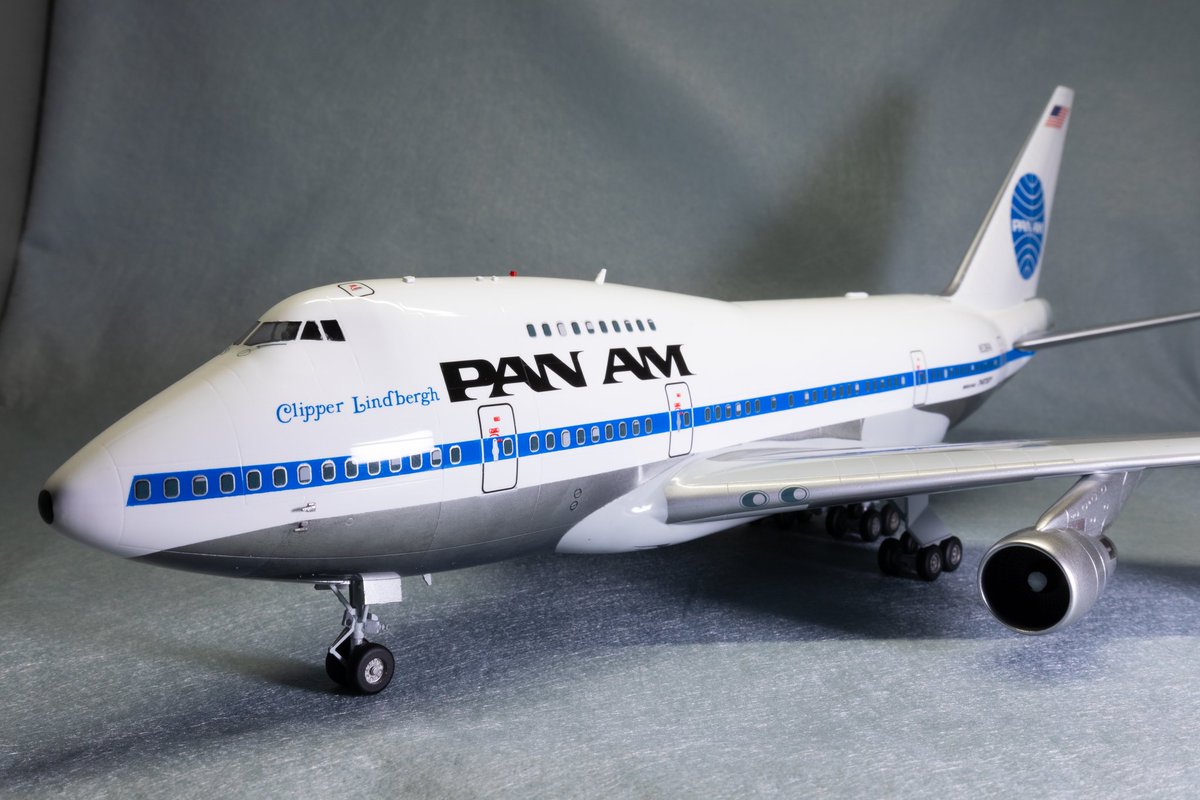 tawashi_plamo's tweet photo. イースタンエキスプレス 1/144
747SP  PAN AM

#春の旅客機プラモ祭り23
で着手した機体がようやく完成！
747SP唯一のインジェクションキット、スタイルは抜群ですが、組みにくさも抜群でした😇
酔狂な旅客機モデラーにオススメの逸品ですが、入手困難になってしまったのは残念です…
#旅客機プラモ https://t.co/YtUW59qH7a