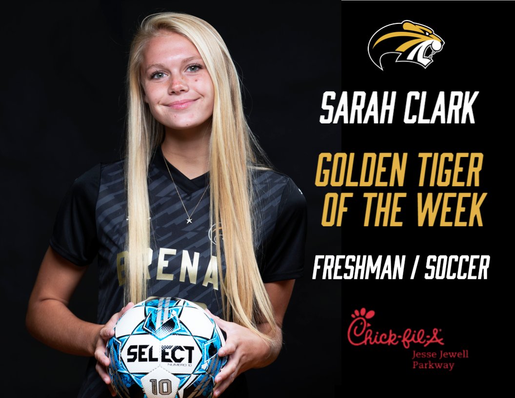 This Weeks Golden Tiger of the Week is Sarah Clark! Freshman Sarah Clark earned Appalachian Athletic Conference Soccer Offensive Player of the Week for her performance during the week of Sunday September 3rd 2023, the conference announced on Monday. @brenauusoccer