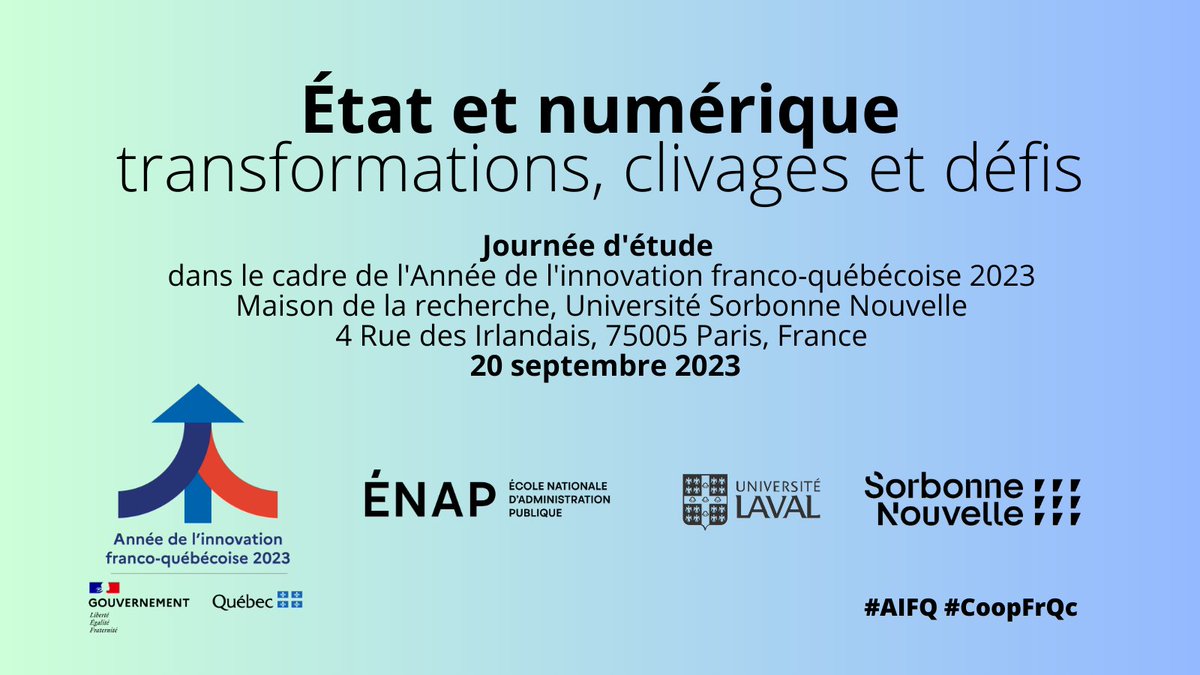 Philippe Dubois (@dubois_p) on Twitter photo ✈️ Mission en France. La semaine prochaine, <a href="/katryne_vs/">Katryne Villeneuve-Siconnelly</a> <a href="/camilacesar/">Camila Moreira Cesar</a> Justin Lawarée et moi organisons une journée d'étude dans le cadre de l'#AIFQ 2023!
✍️ Programme + inscription: tinyurl.com/mwpksbpp
🤝 <a href="/MRIF_Quebec/">Relations internationales du Québec</a> <a href="/M_Biron/">Martine Biron</a> <a href="/ENAP_Universite/">ENAP.ca</a> <a href="/Sorbonne_Nvelle/">Université Sorbonne Nouvelle</a>
#CoopFrQc ✈️ Mission en France. La semaine prochaine, <a href="/katryne_vs/">Katryne Villeneuve-Siconnelly</a> <a href="/camilacesar/">Camila Moreira Cesar</a> Justin Lawarée et moi organisons une journée d'étude dans le cadre de l'#AIFQ 2023!
✍️ Programme + inscription: tinyurl.com/mwpksbpp
🤝 <a href="/MRIF_Quebec/">Relations internationales du Québec</a> <a href="/M_Biron/">Martine Biron</a> <a href="/ENAP_Universite/">ENAP.ca</a> <a href="/Sorbonne_Nvelle/">Université Sorbonne Nouvelle</a>
#CoopFrQc