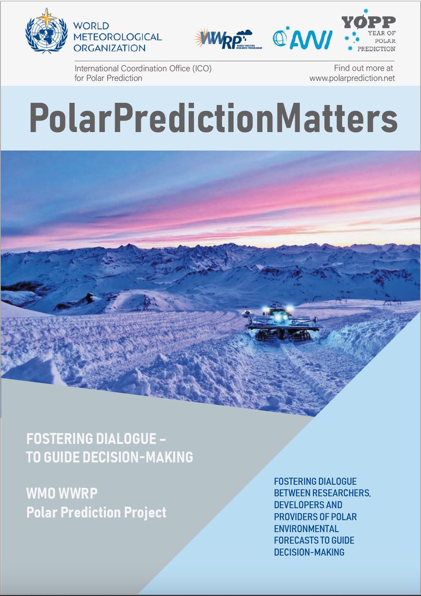 Fostering dialogue between researchers, developers & providers of polar environmental forecasts to guide decision-making – available now at library.wmo.int/idurl/4/68185 #polarprediction