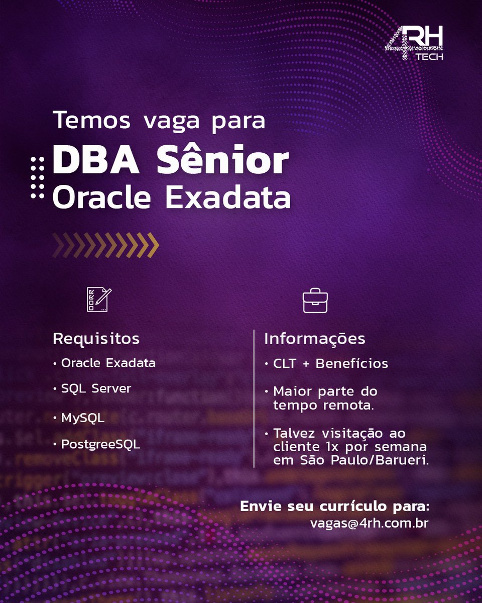 4RHTech's tweet photo. Bom dia galerinha! 💜

Ja viram as vagas que temos aqui na 4RH? 🚀
Vem fazer parte do time!

Gostou?  Se inscreva em nosso banco de currículos!
https://t.co/9fmkA2ob0M

#vagas #vagasti https://t.co/RRk35vH7t0