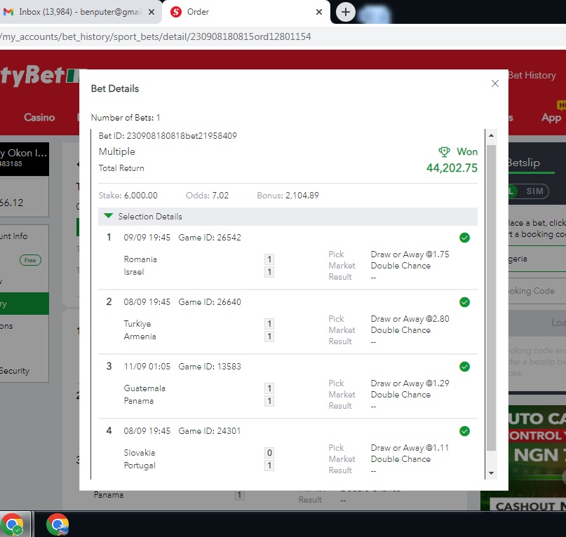 benputer's tweet photo. GREATEST "AWAY-TEAMS" ONLY SPORTSBET PAYOUT IN HISTORY.
@7.0 ODDS. ⚽️ ⚽️ ⚽️ ⚽️ ⚽️ ⚽️ ⚽️ 
(SUPER INTERNATIONAL SKILLS)

@GWR @SportyBetNG @SBCGAMINGNEWS @StatistaCharts @IBIA_bet
@Brilafm889 @Tiktok @Nairaland @spanky @betdiary_io @betsperts https://t.co/EqJrXaRHL2