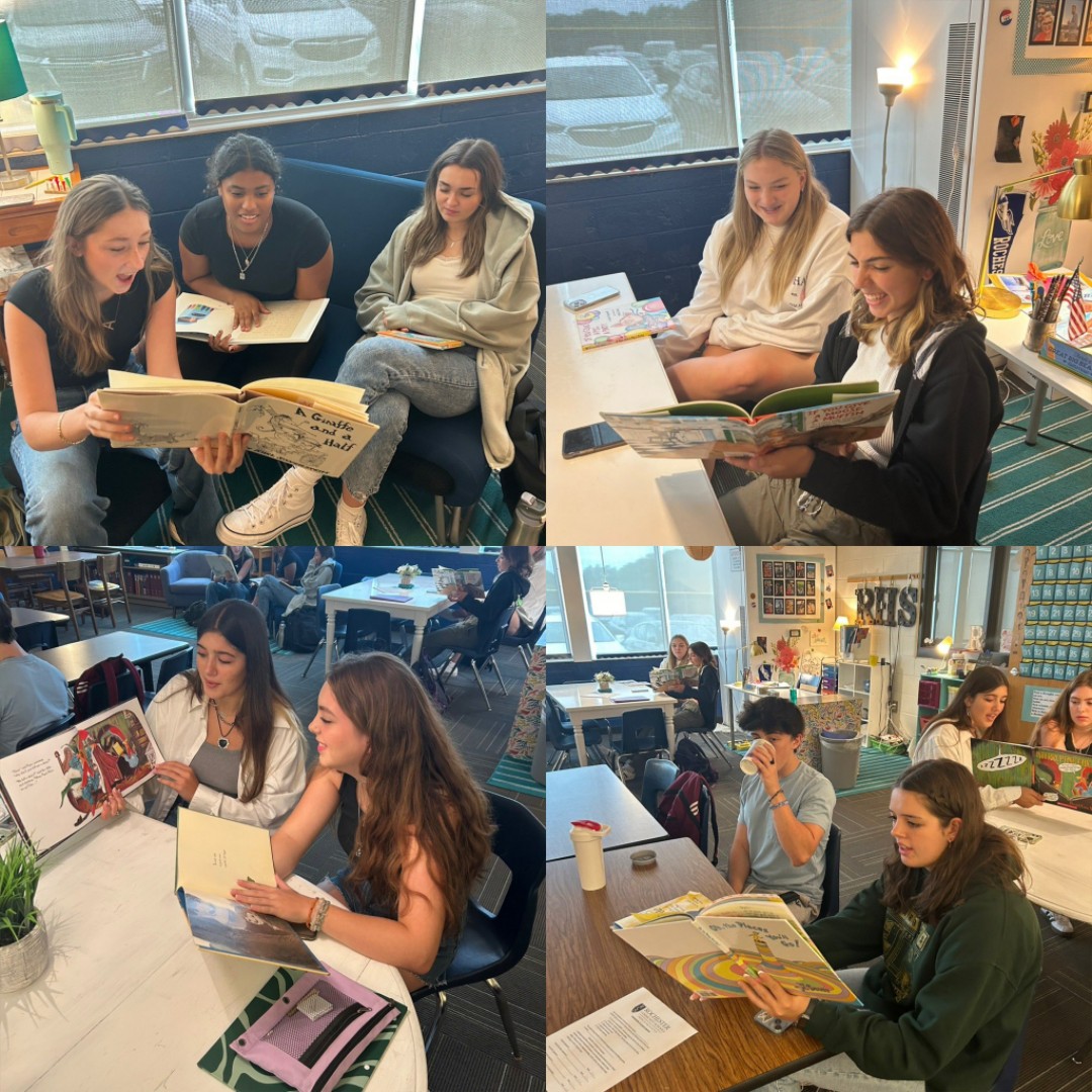RCS is growing the teaching profession through its yearlong Educational Careers course. High school students get experience in RCS elementary classrooms to understand child development, curriculum and instructional learning. Here, students practice read-aloud skills . #RCSpride
