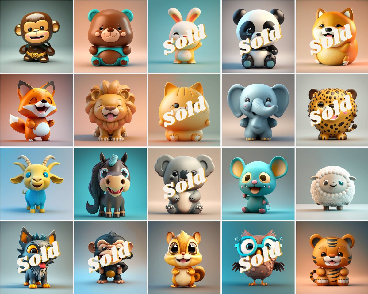 whalesoleth's tweet photo. Gm friends☀

😍Cute Animal 3D😍
💫1/1 Cute Animal💫
0.002 ΞTH Polygon / 5 $Matic
16 available &amp; 9 sold
Own 6 &amp; vt 0.018 $Eth
Raffle HOLDER 0.015 $Eth

https://t.co/9ciOwhkuEK

https://t.co/vtjw6Eb1L9

#NFTs #NFTCommmunity #NFTartist #nftcollector #NFTDROPS #PolygonCommunity https://t.co/xrgPYtt1pa