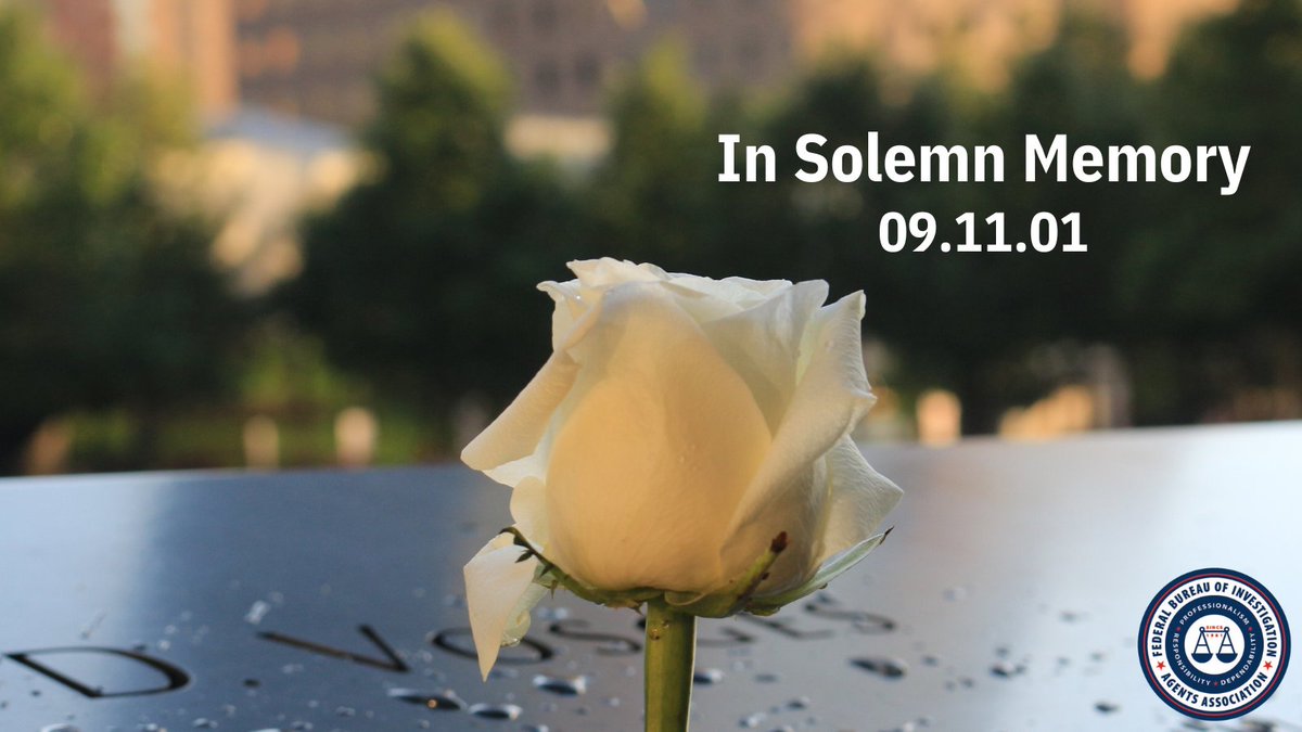 Today, we mark the solemn anniversary of the September 11, 2001 terrorist attacks. Our hearts are with those who lost loved ones on that day. fbiaa.org/fbi-agents-ass…