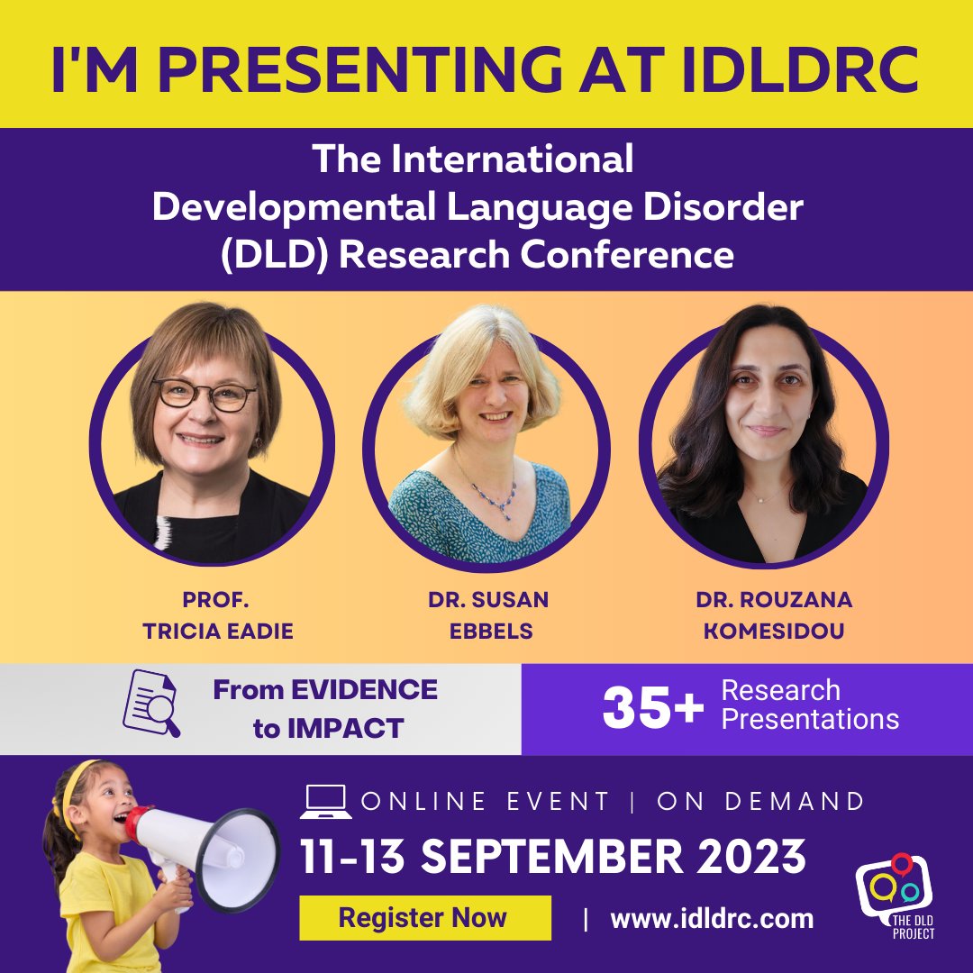 langcogfau's tweet image. This week we are excited to be a part of the 3rd International DLD Conference #IDLDRC - Ashley Blake talks about her research regarding cognition and adults with DLD, together with Ewa Dąbrowska and @M_Llompart  #DevLangDis