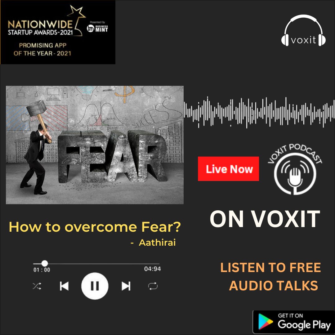 voxitworld's tweet photo. How to overcome fear?
.
Listen to an interesting audio talks on VOXIT!
Download Now🔽
https://t.co/AWAfKTBJce

#voxit #voxitpodcast #podcastlife #podcaster #tamilpodcast #androidpodcasts #newpodcast #thisisvoxit #radioshow https://t.co/QTXTS0dRiL