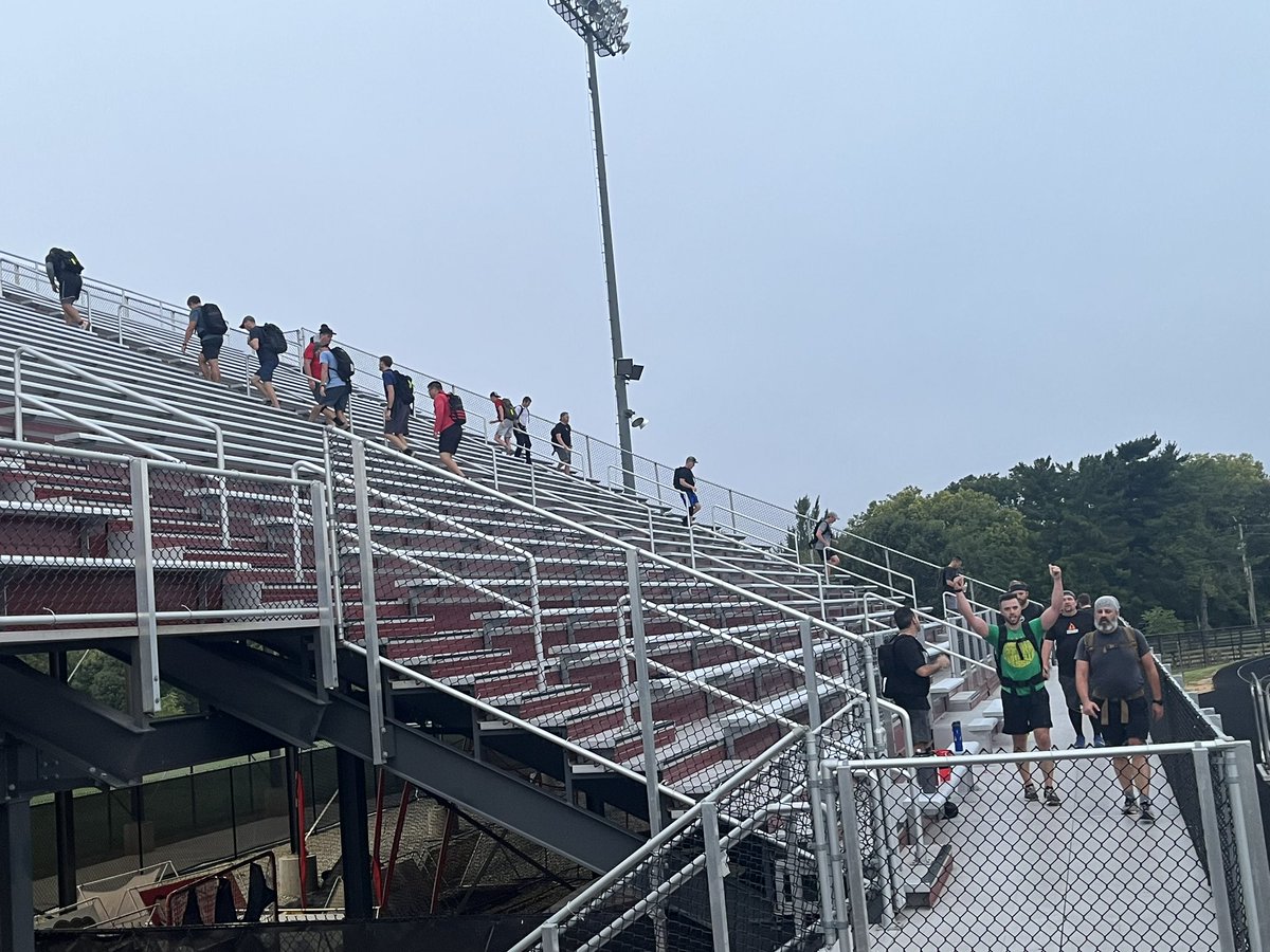 “38  made it out for the 9.11 Ruck. 

Covering about 2 miles with some team weight, some PT, and 1980 stairs (equal to taking the stairs to the top floor of the twin towers.)

Leave no man behind. Leave no man where you found him. Stong work HIMs!” - Captain Crunchberry