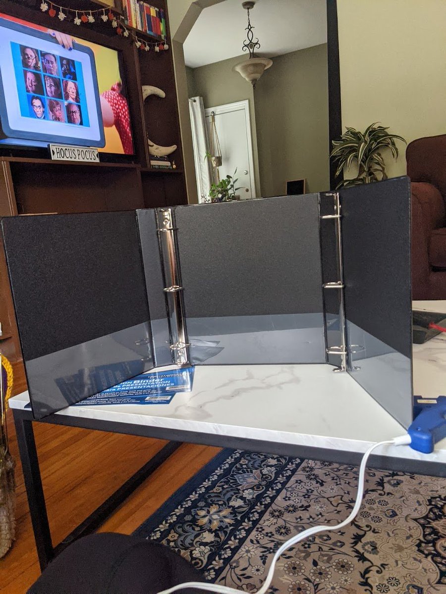 cgruenbauer's tweet photo. One year since I made my floral DM screen! I've changed out artwork on the front screens to go with whatever campaign we're playing. It's not the most travel-friendly, but for my home set-up, it's perfect. 

#dungeonsanddragons #ttrpg #dnd #dnd5e https://t.co/iNzjO1EgoD