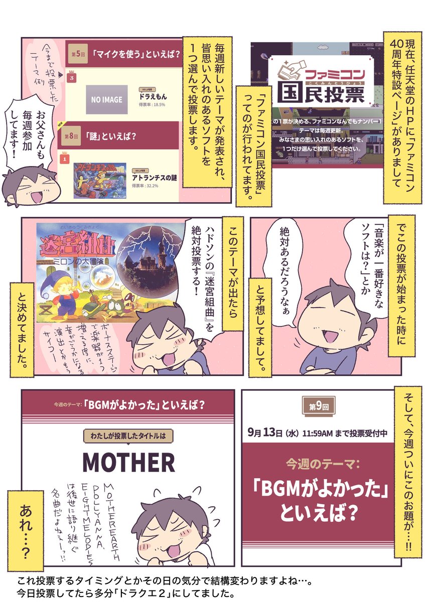 「ファミコン国民投票」BGMがよかったソフトはこれに投票しました! 
