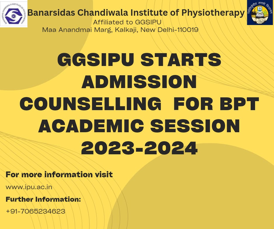 BanarsidasP's tweet image. GGSIPU has started admission Counseling for BPT 23-24. 
For more information visit
ipu.ac.in 
Or call
+91-7065234623

#admission #ggsipu #bcip #bptadmission #bpt #mpt
