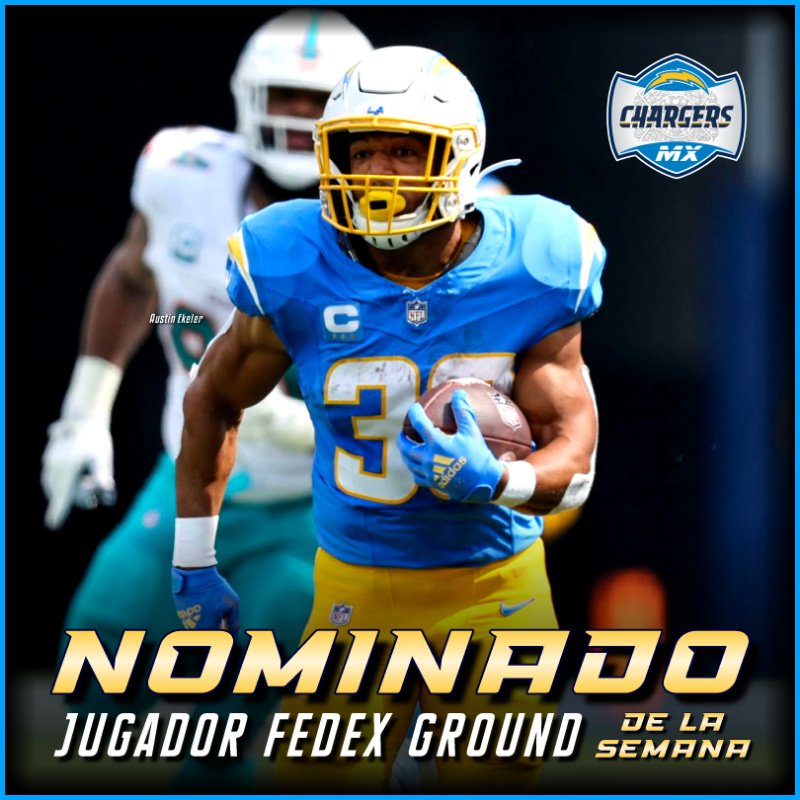 A pesar del revés, el buen desempeño ofensivo no pasó desapercibido.

Principal razón por la que @AustinEkeler (16 aca. 117 yds. TD) es nominado para:

Jugador @FedEx Ground de la Semana

No olviden VOTAR por él AQUÍ: nfl.com/voting/air-and…

#BoltUp | #ChargersMX | #AirandGround