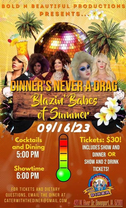 Come see me at The Diner 9/16 https://t.co/GTT40l8wqB