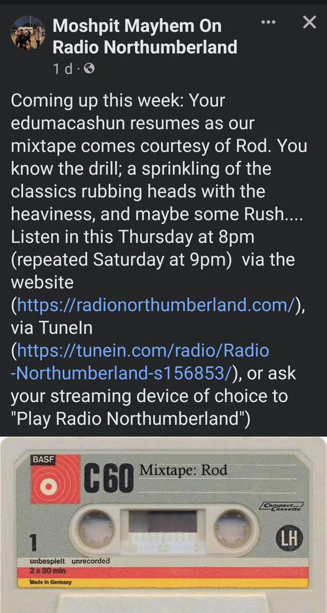 On <a href="/RNorthumberland/">Radio Northumberland</a> 
#madeinnorthumberland