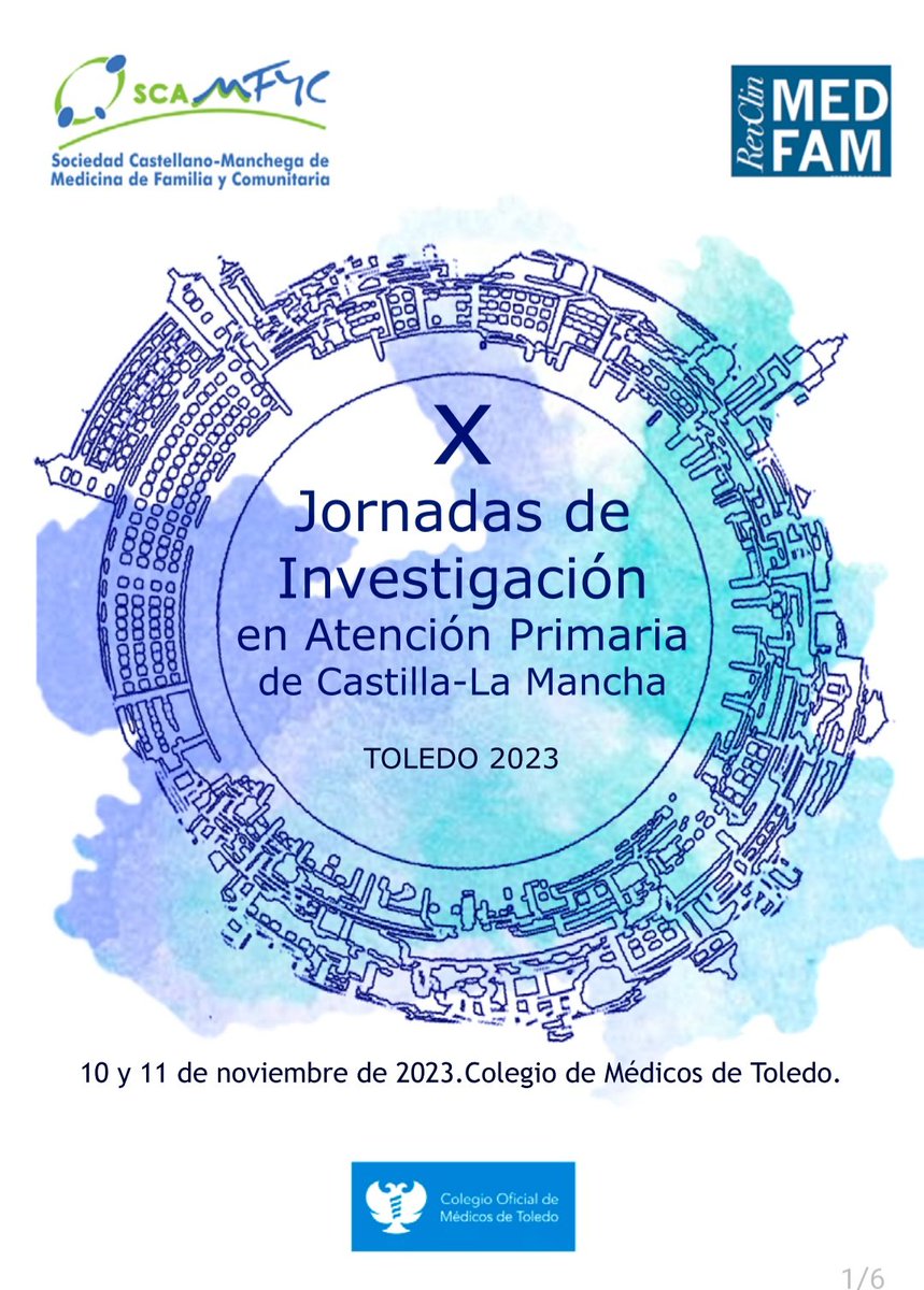 Convocamos los X Premios <a href="/RevClinMedFam/">Revista Clínica de Medicina de Familia</a> de las Jornadas de Investigación en Atención Primaria de CLM.

📍Toledo, <a href="/icomtoledo/">ColegioMédicosToledo</a> .

🗓 10 y 11 de noviembre de 2023 .

⏰️📩 Plazo envío de resúmenes hasta el 25 de septiembre.