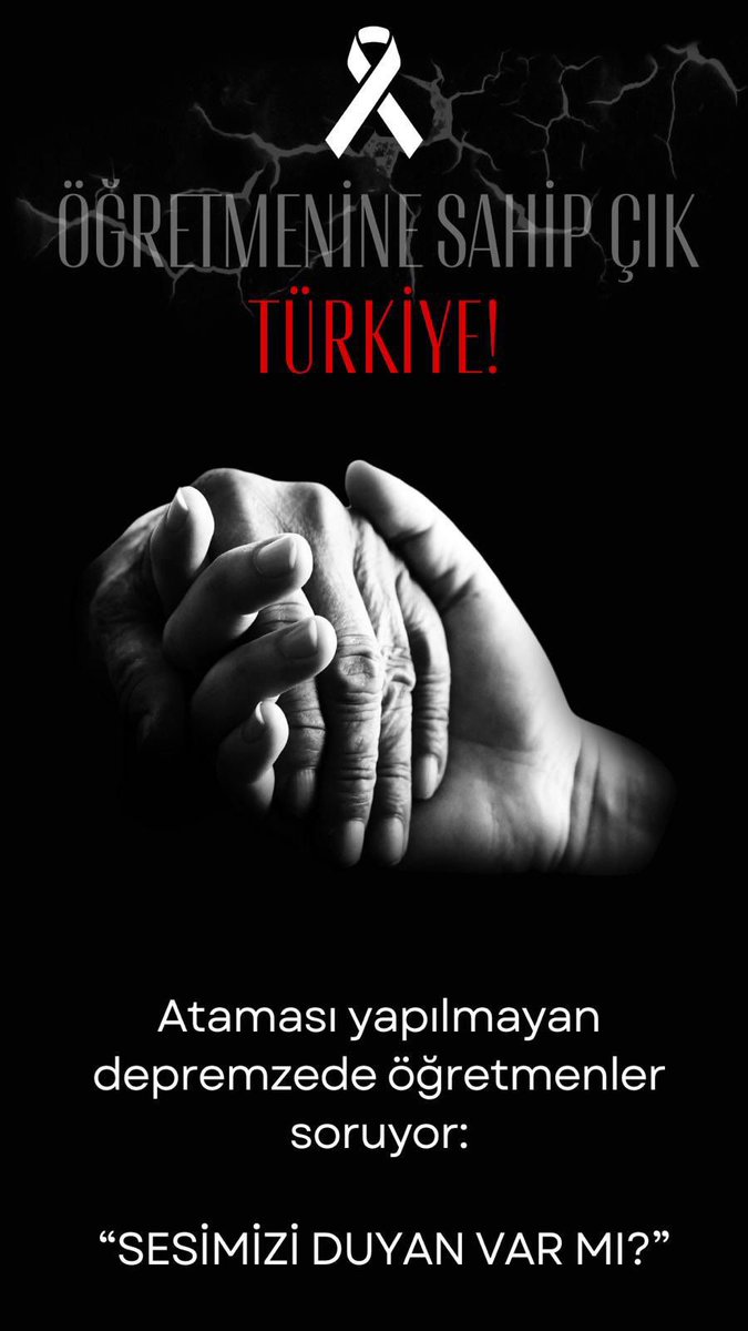 Deprem bölgesinde yaşamak, deprem bölgesinde işsiz yaşamak o kadar zor ki 
<a href="/RTErdogan/">Recep Tayyip Erdoğan</a>
<a href="/memetsimsek/">Mehmet Simsek</a>
<a href="/Yusuf__Tekin/">Yusuf Tekin</a>
<a href="/MehmetYalcintr/">Mehmet YALÇIN</a>
<a href="/ErbakanFatih/">Dr. Fatih Erbakan</a>
<a href="/aBayraktar1/">Alparslan Bayraktar</a>
<a href="/ademyesildal/">Adem Yeşildal.🇹🇷</a> 
<a href="/HuseyinYayman/">Hüseyin Yayman🇹🇷</a>
#TürkiyeninNabzıÖzel
#DepremzedeÖğretmeneAtama