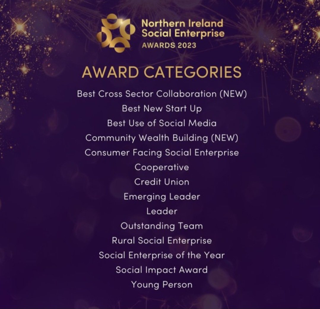 🌟We are delighted 🌟 to share with you that we are FINALISTS in two categories of the 2023 @socentni Awards:
1. Cooperative Category.
2. Best Use of Social Media Category

#socialenterpriseni #shopwithpurpose #jubileefarm #communityownedfarm #lifeinlarne #awards2023