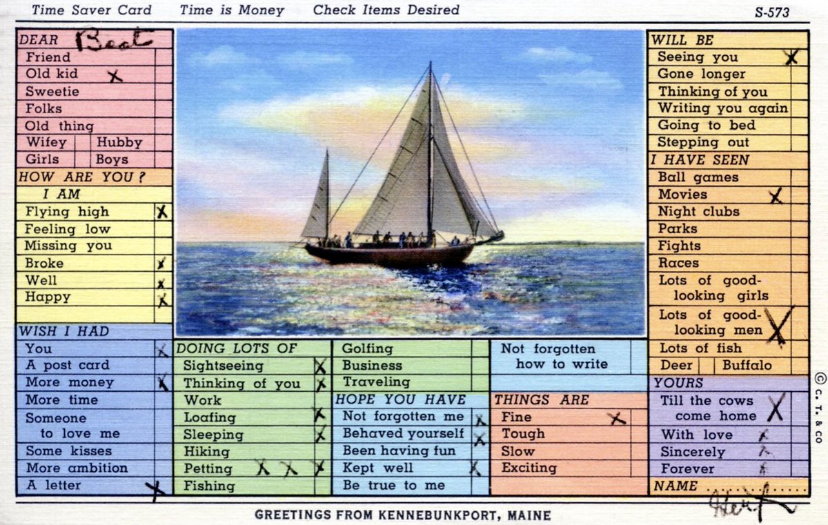 obsessed with these "busy person's correspondence cards" from the 40s