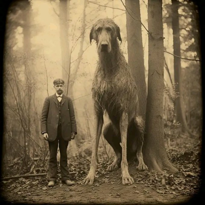 🇮🇪 | Esta, presumiblemente, es la fotografía del último galgo gigante irlandés en 1902. ¿Impresionante verdad?
