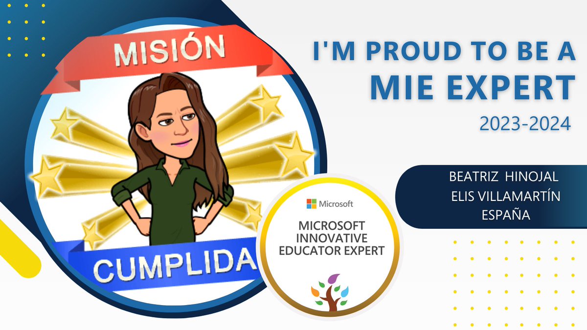 Muy contenta por haber sido reconocida por segundo año consecutivo como MIE Expert. Gracias @MicrosoftEduEsp
 #MIEExpert #ELISWay #CognitaWay