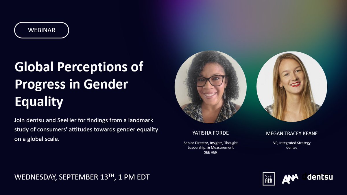 Join us on Wednesday as we uncover our results from a landmark study focusing on global perceptions of gender with @SeeHER for this @ANAmarketers webinar. ana.net/webinars/show/…