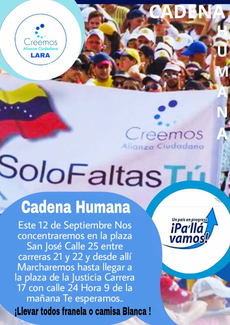 YamlethG's tweet photo. Invitación Te Esperamos!!!
#VenezuelaNosNecesitaUnidos
@CreemosAlianzaC 
@alcidesprez132 https://t.co/YUE6fyW2dK